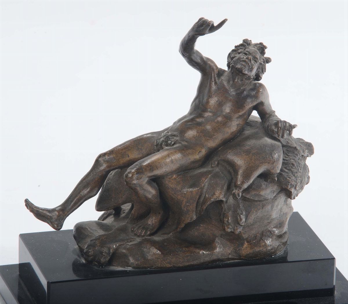 Scultura in Bronzo Raffigurante Satiro Ebbro, Italia o Francia XIX Secolo