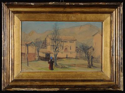 Silvio Allason (1843-1912)paesaggio con Figure