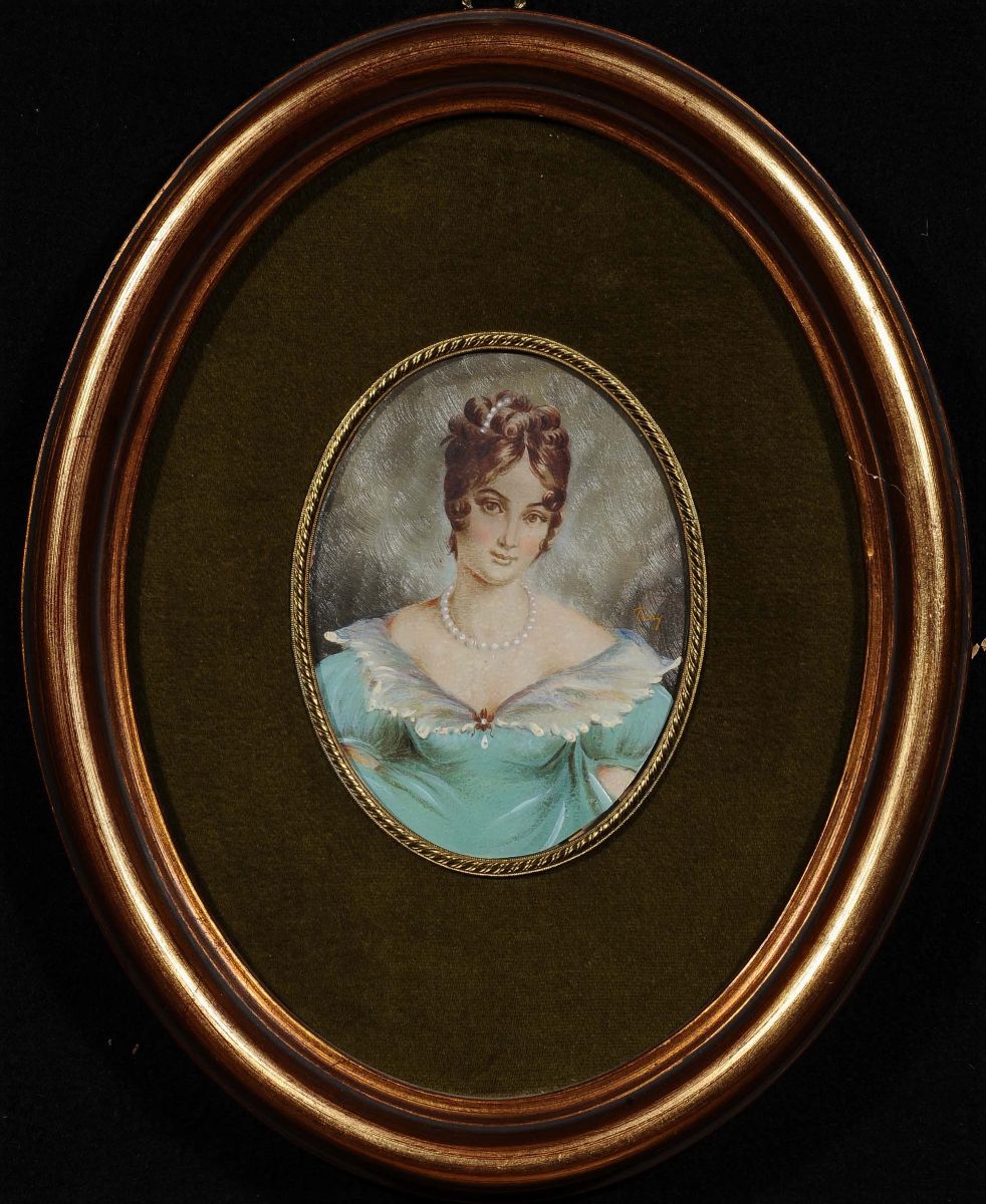 Miniatura Ovale,inizio XX Secolofigura Femminile