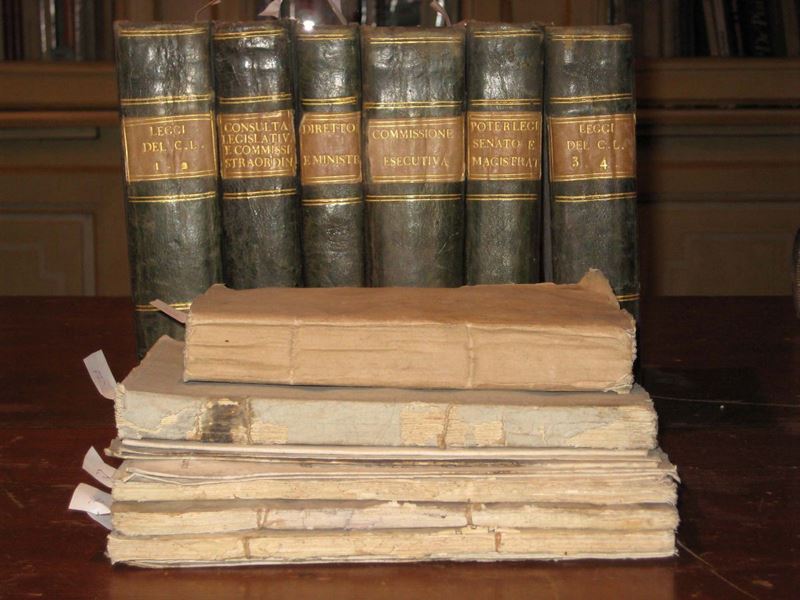 Sei volumi di leggi e decreti della Repubblica Ligure  - Auction The Collestions of a Fine Bolognese Art Connoisseur - Cambi Casa d'Aste