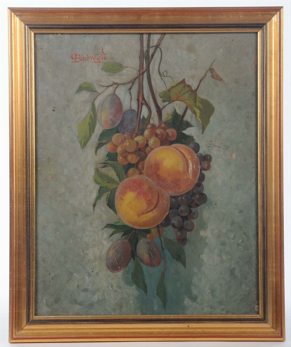 Cesare Bentivoglio (1868-1952)natura Morta con Frutta