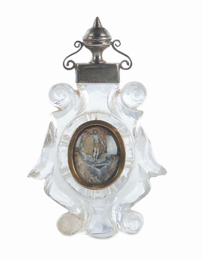 Pendente in Cristallo di Rocca con Raffigurazioni Policrome, Spagna XVI Secolo