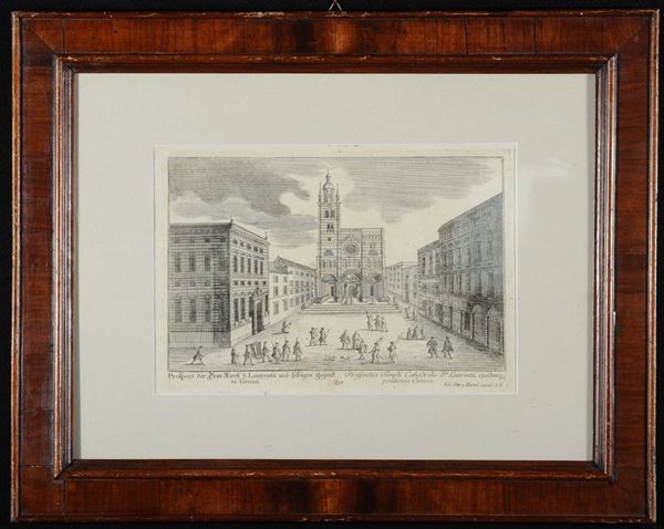 Incisione con veduta di San Lorenzo, XVII secolo