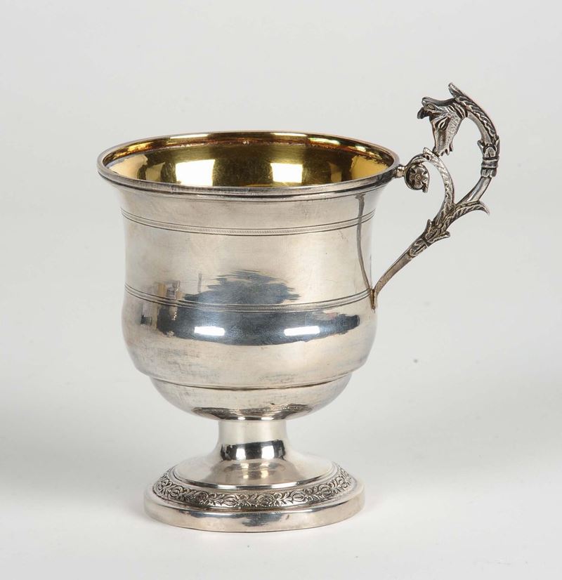 Piccolo boccale in argento, Torino XIX secolo  - Asta Argenti e Gioielli Antichi e Contemporanei - Cambi Casa d'Aste