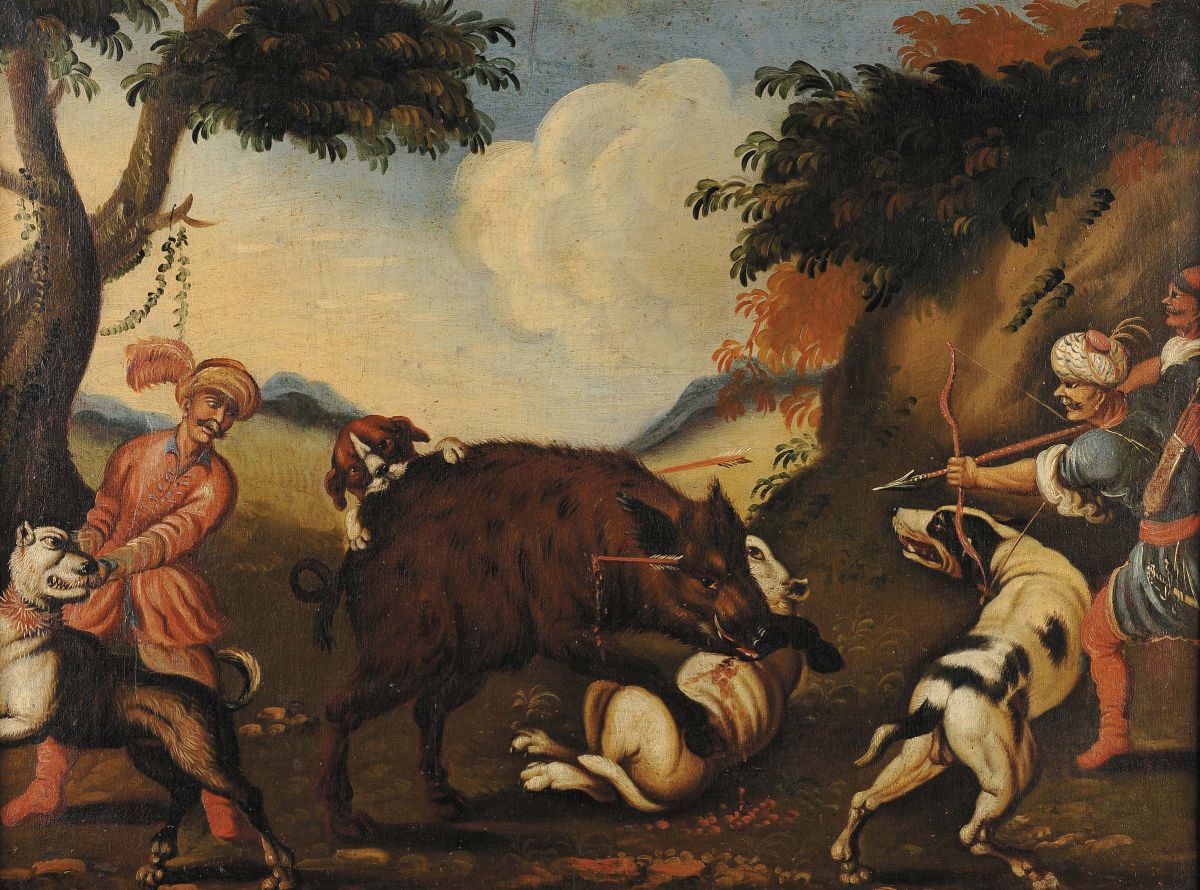 Scuola del XVIII Secoloscena di Caccia Scena di Caccia