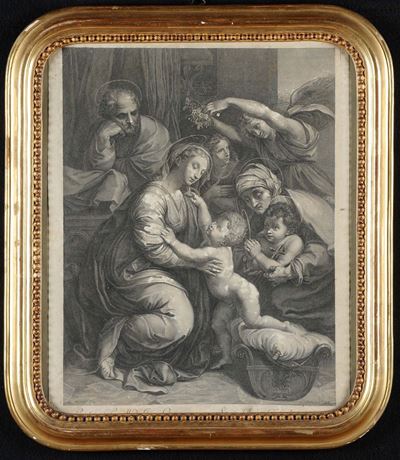 Cornice Dorata con Stampa Religiosa
