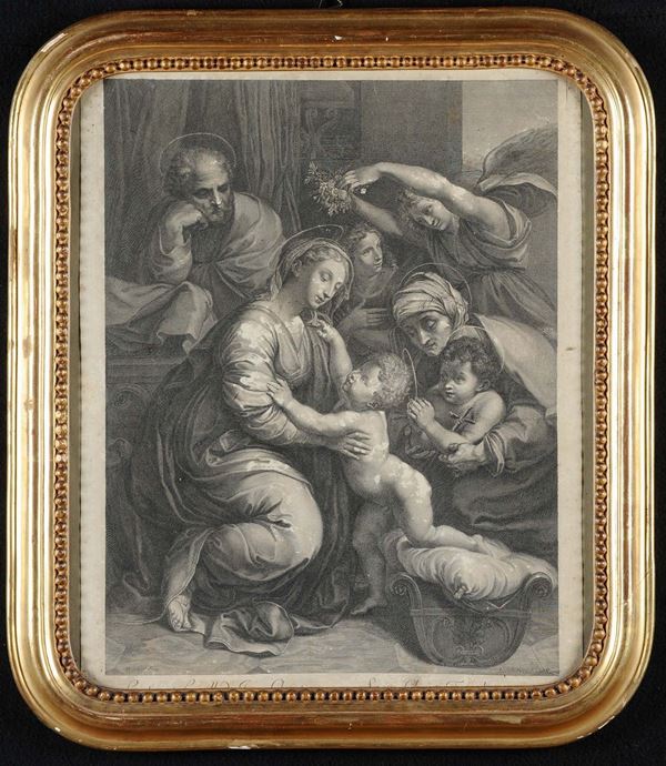 Cornice dorata con stampa religiosa