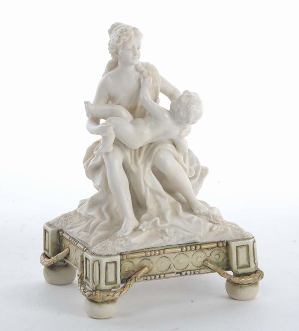 Gruppo in porcellana raffigurante madre con bimbo, Germania