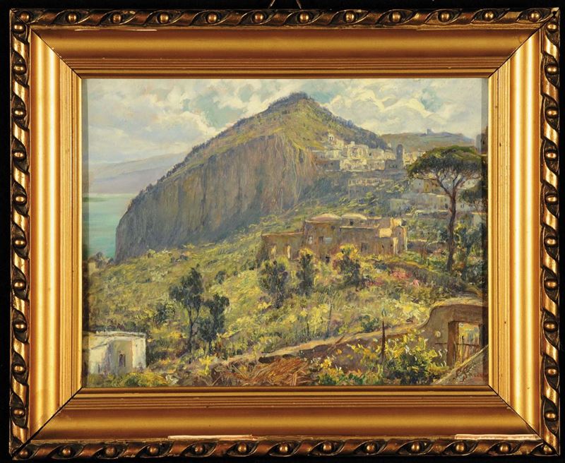 Cesare Saccaggi (1868-1934) Capri, mattino  - Asta Dipinti del XIX e XX secolo - Cambi Casa d'Aste