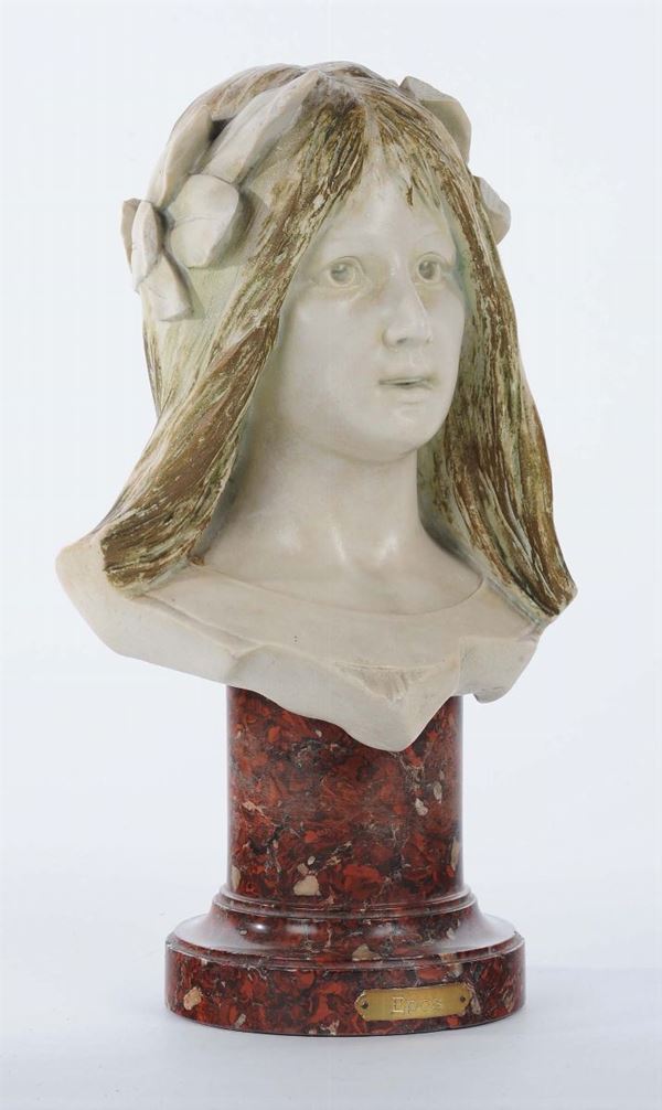 Epos scultura raffigurante busto di giovane ragazza