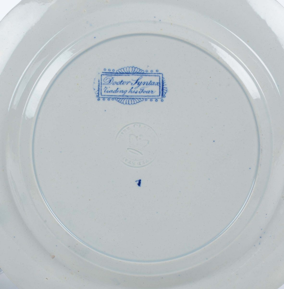 Lotto di Quattro Piatti in Ceramica Decoro Bianco e Blu