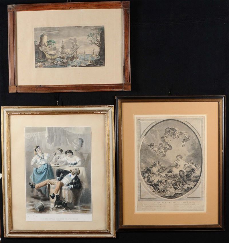 Lotto composto da tre stampe diverse  - Asta Antiquariato e Dipinti Antichi - Cambi Casa d'Aste