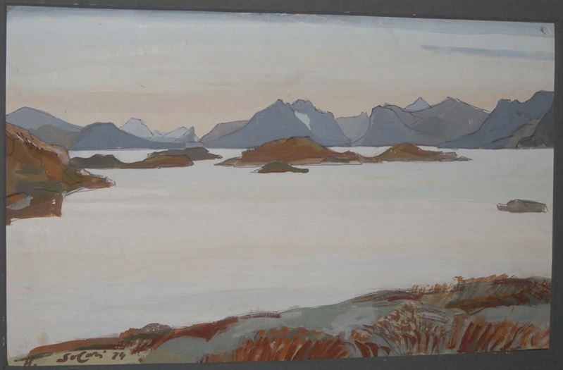 Giovanni Solari (1907-1998) Isola di Savoya, Lofoten, 1974  - Auction 19th and 20th Century Paintings - Cambi Casa d'Aste
