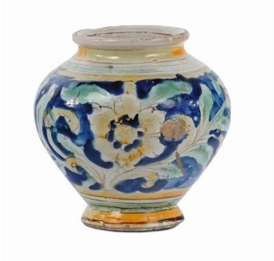 Piccola Boccia in Maiolica, Caltagirone Inizio XVIII Secolo