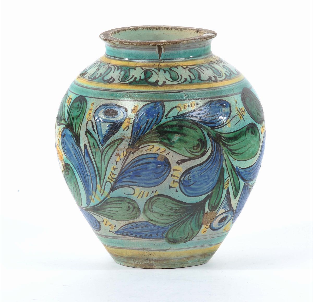 Bombola in Maiolica, Sicilia Burgio XVII Secolo