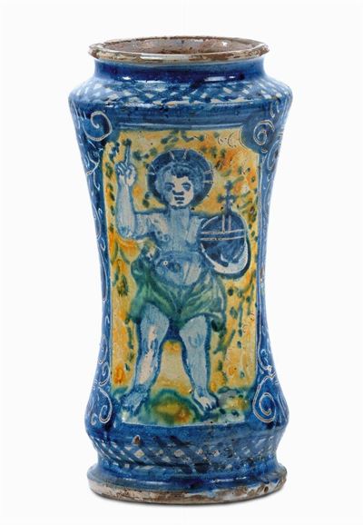 Albarello in Maiolica, Trapani XVII Secolo