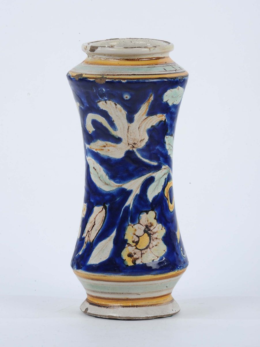 Albarello in Maiolica, Caltagirone XVII Secolo