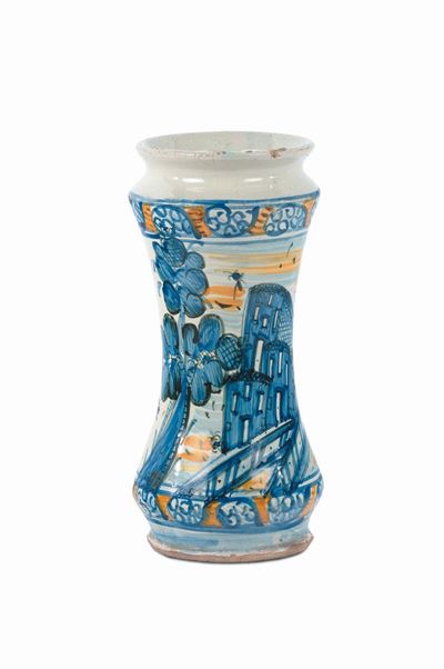 Albarello in Maiolica, Italia Meridionale Laterza (?) Fine XVIII Secolo
