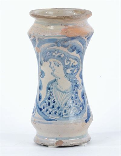 Albarello in Maiolica, Sciacca o Burgio XVIII Secolo