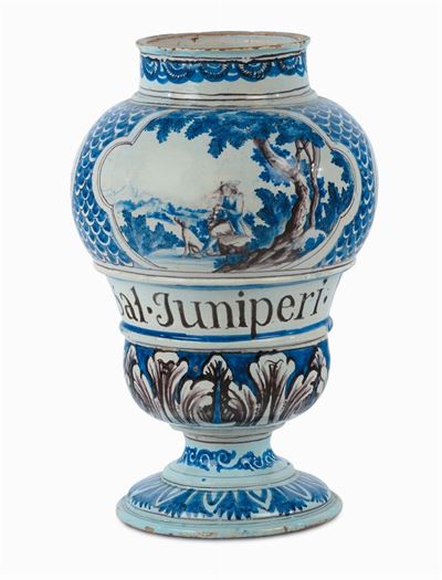 Vaso a Balaustro in Maiolica, Palermo Malvica XVIII Secolo