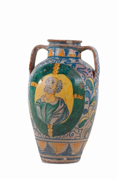 Orciolo in Maiolica, Sicilia XVIII Secolo