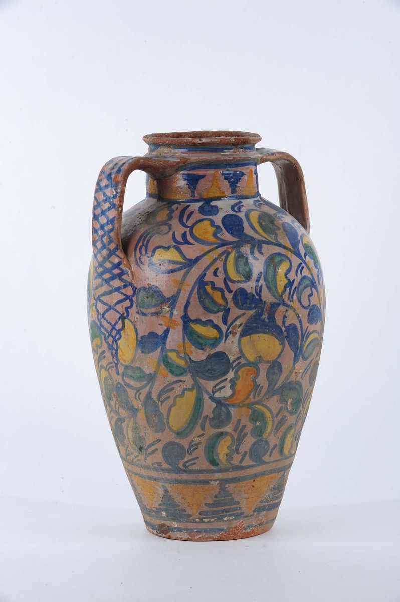 Orciolo in Maiolica, Sicilia XVIII Secolo