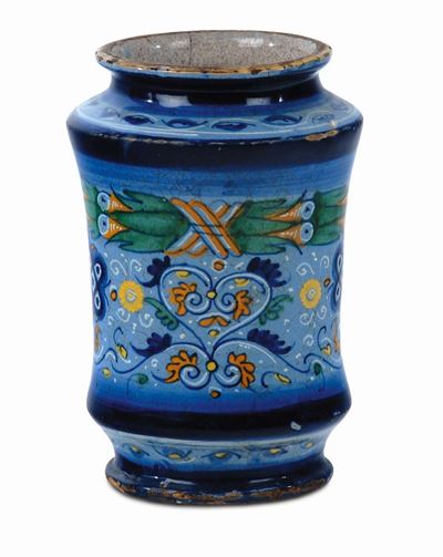 Albarello Berettino in Maiolica, Faenza XVI Secolo