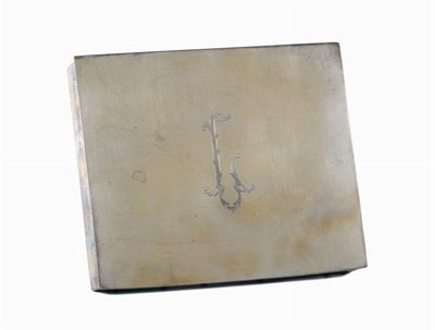 Scatola Portasigarette in Argento con Marchio Carlo Mozzon, Milano Inizio XX Secolo