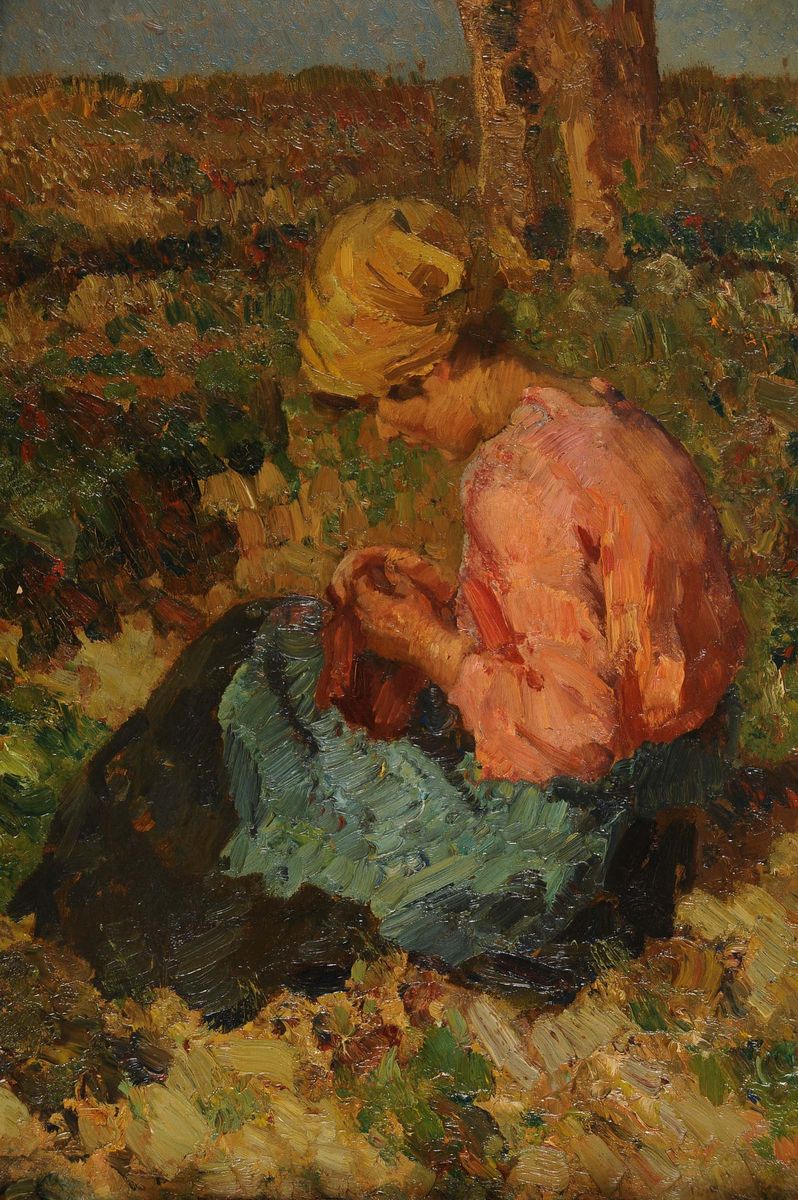 Giuseppe Ciardi (1875-1932)paesaggio con Armenti