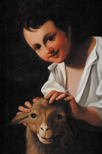 Bartolomeo Schedoni (1578-1615)fanciullo che Accarezza un Agnello