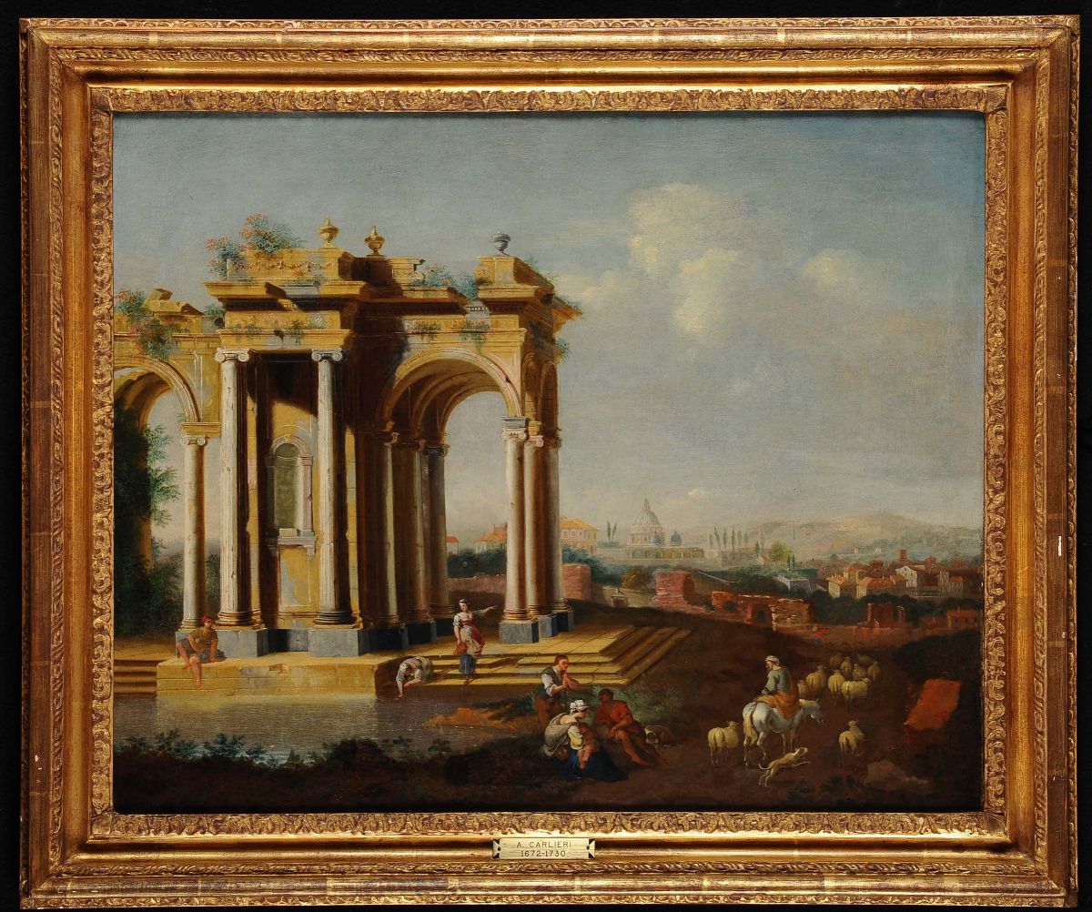 Anonimo della Fine del XVIII Secolopaesaggio Architettonico con Figure
