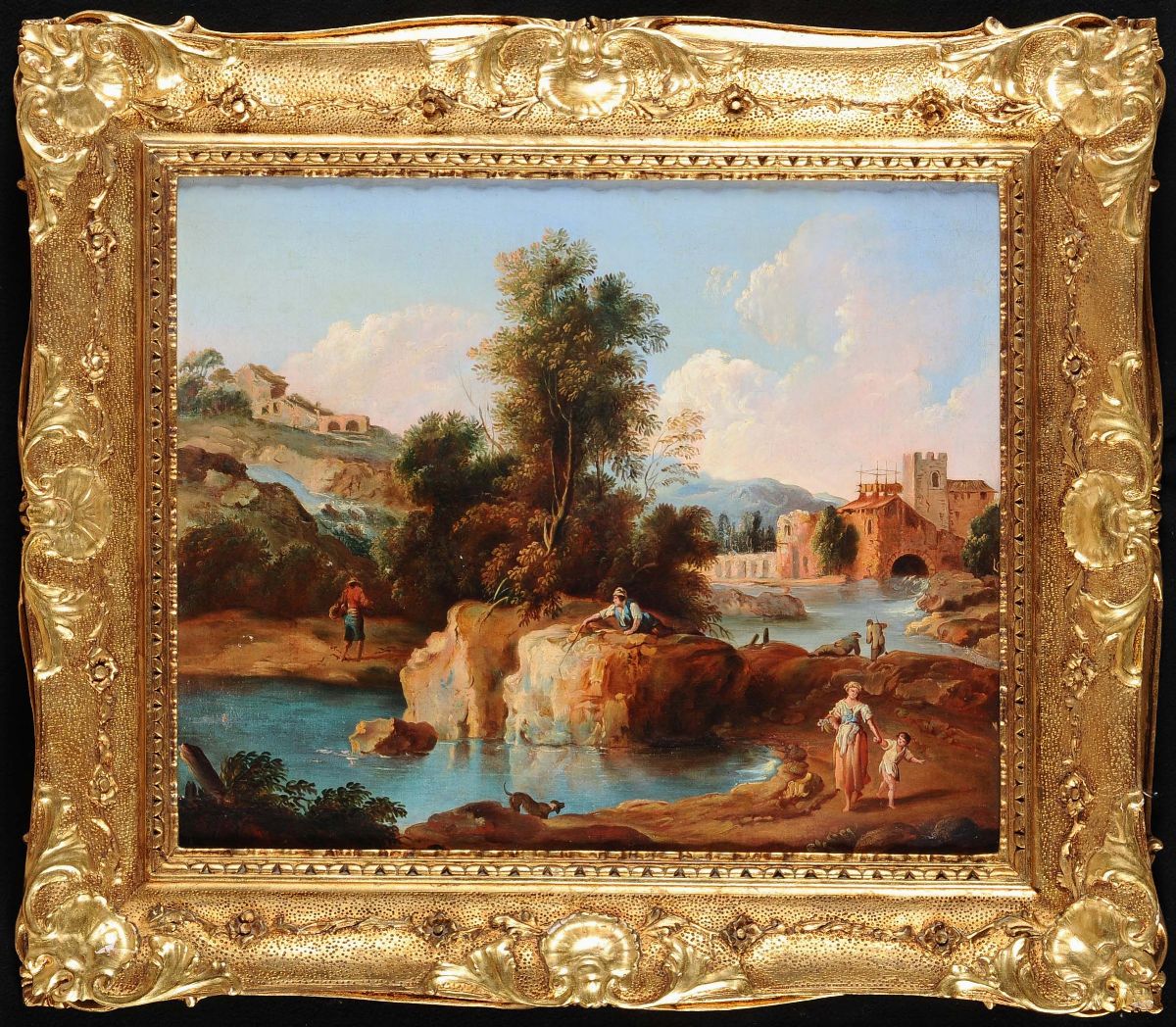 Anonimo del XVIII Secolopaesaggio Fluviale con Figure