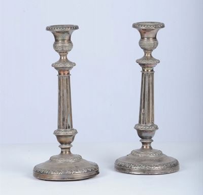 Coppia di Candelieri in Argento, Torino 1845
