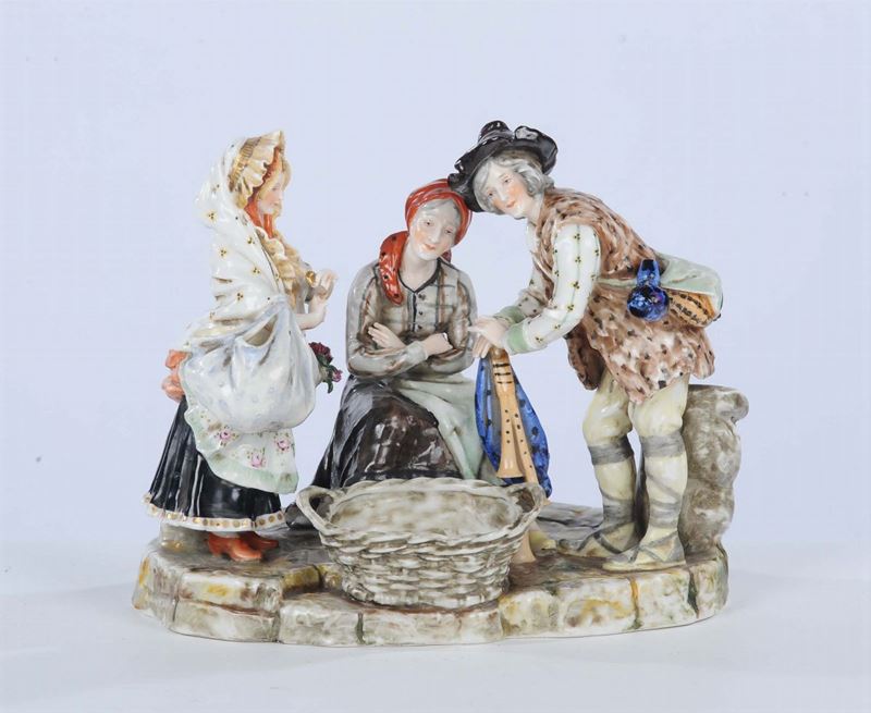 Gruppo in porcellana con tre figure, Vienna XIX secolo  - Auction Antique and Old Masters - Cambi Casa d'Aste