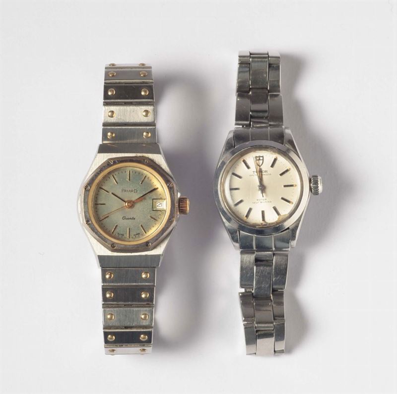 Lotto composto da due orologi da polso Tudor e Payard con cassa e cinturino in acciaio  - Auction Silvers, Ancient and Comtemporary Jewels - Cambi Casa d'Aste