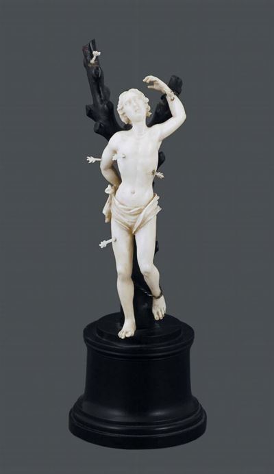 Scultura in Avorio Raffigurante San Sebastiano, Napoli XVII Secolo