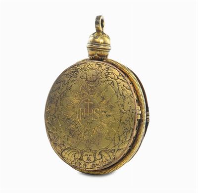 Pendente Bivalva in Bronzo Fuso, Dorato e Cesellato, Norimberga XVI Secolo