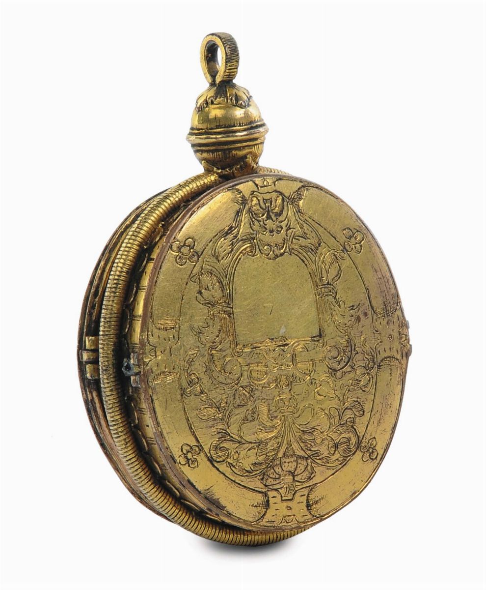 Pendente Bivalva in Bronzo Fuso, Dorato e Cesellato, Norimberga XVI Secolo