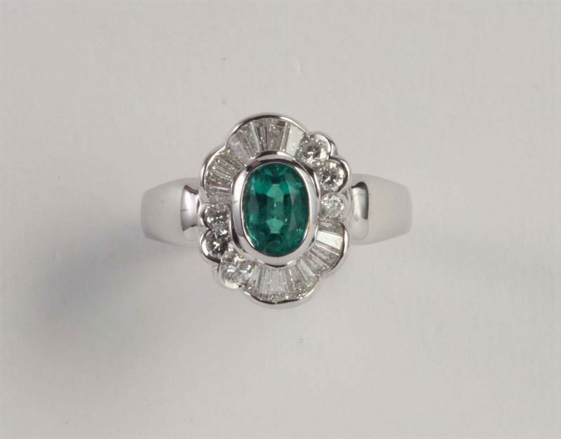 Anello con smeraldo  - Asta Argenti e Gioielli Antichi e Contemporanei - Cambi Casa d'Aste