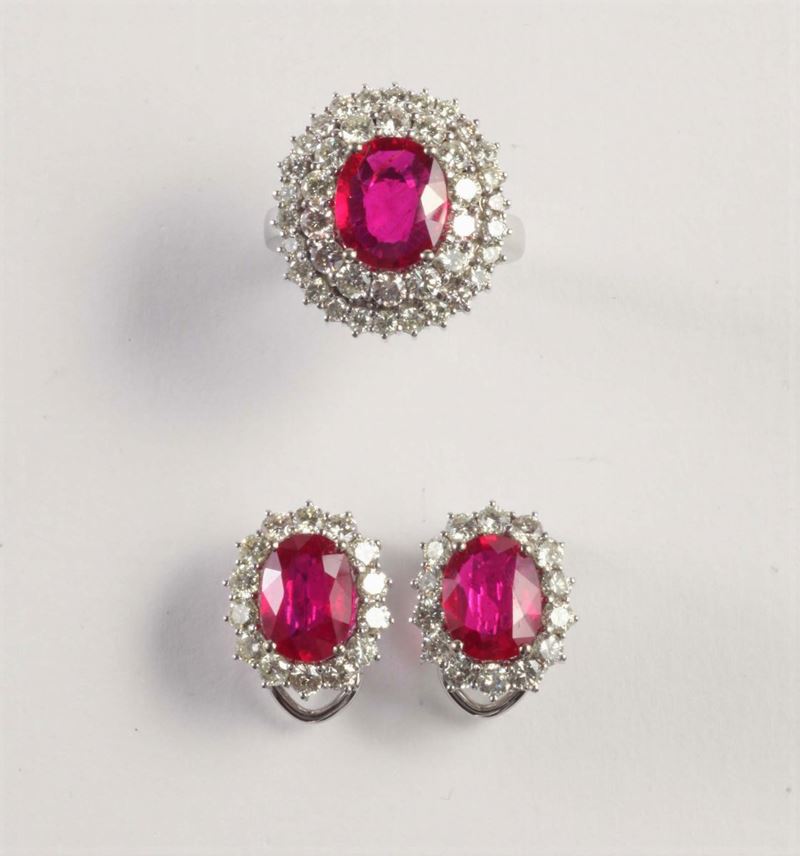 Parure con rubini e diamanti  - Asta Argenti e Gioielli Antichi e Contemporanei - Cambi Casa d'Aste