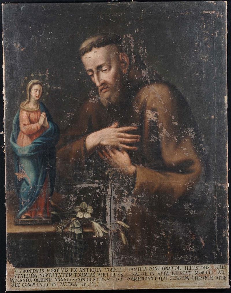 Scuola del XVII secolo San Francesco in orazione  - Asta Antiquariato e Dipinti Antichi - Cambi Casa d'Aste