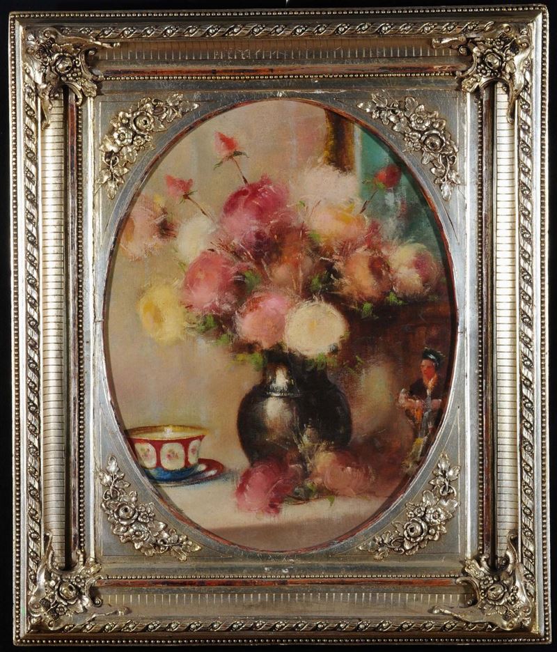 Nandor Pivrolle Natura morta  - Asta Antiquariato e Dipinti Antichi - Cambi Casa d'Aste