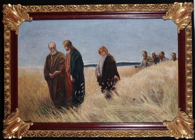 Anonimo del XX secolo Scena biblica  - Asta Antiquariato e Dipinti Antichi - Cambi Casa d'Aste