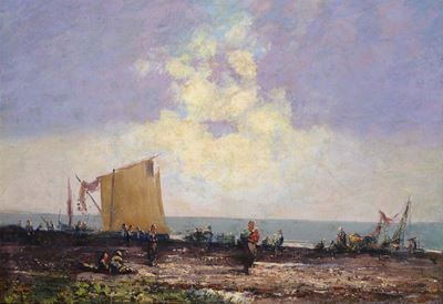 Licinio Barzanti (1857-1944)personaggi sulla Spiaggia
