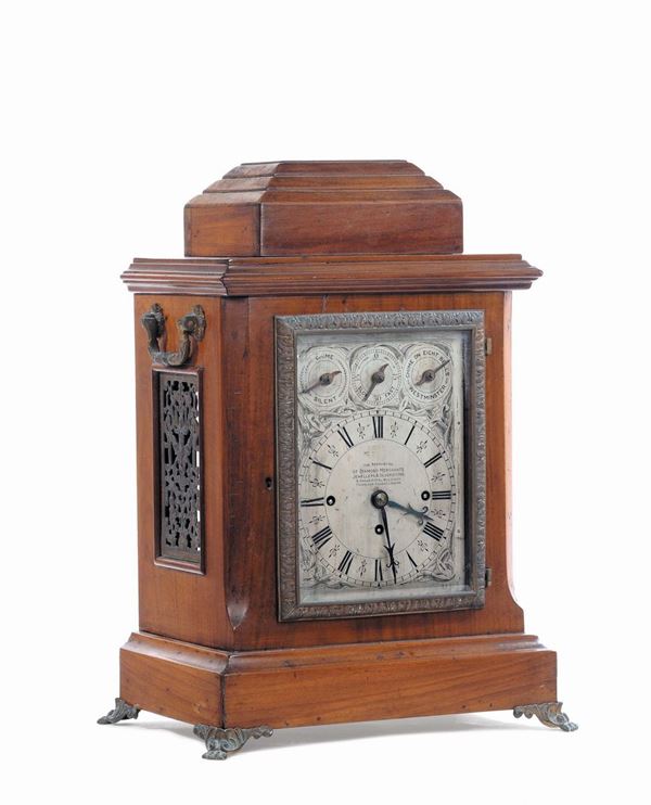 Pendolo da tavolo con cassa in legno, Inghilterra XVIII secolo