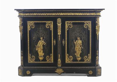 Credenza Boulle Riccamente Intarsiata, Francia XIX Secolo
