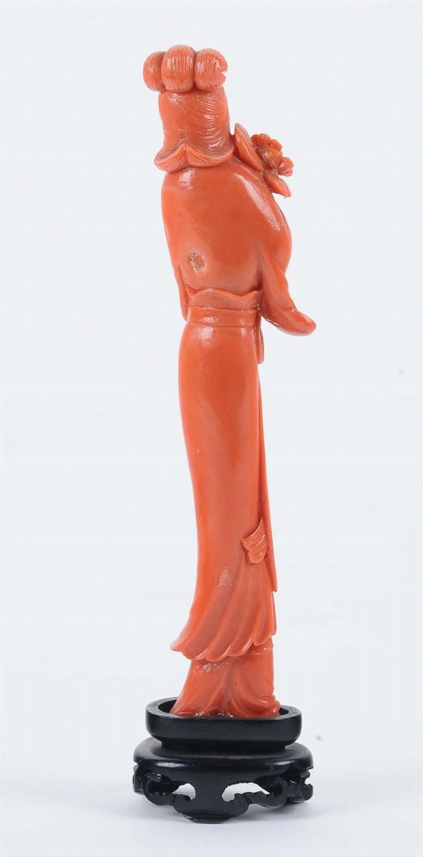 Piccolo Corallo con Figura Femminile, Cina XX Secolo