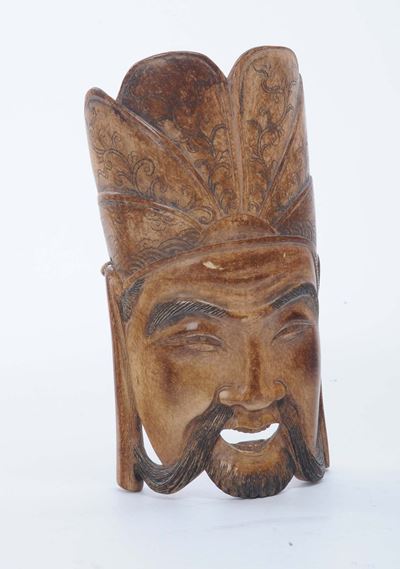 Maschera in Osso, Cina, Dinastia Qing, XIX Secolo