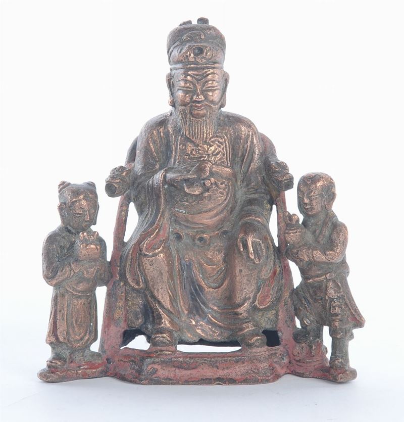 Piccolo bronzo con tre figure  - Asta Antiquariato e Dipinti Antichi - Cambi Casa d'Aste