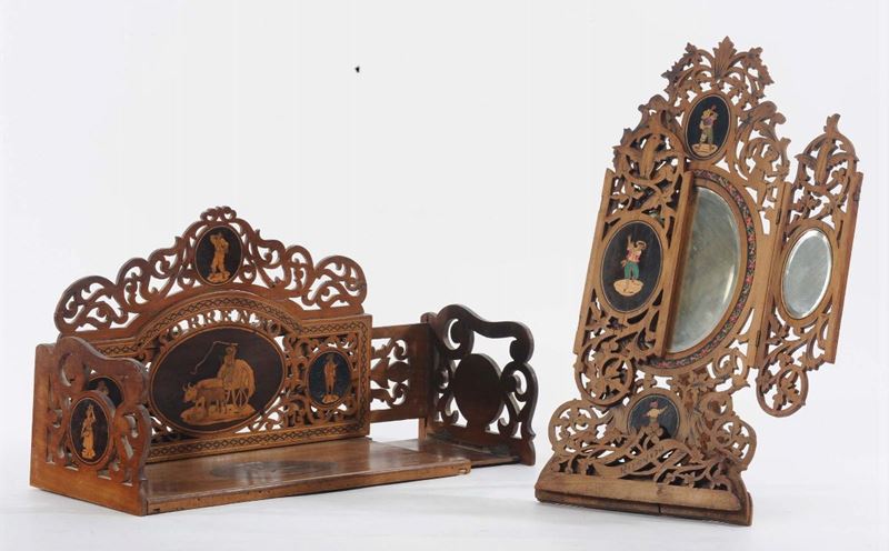 Lotto di portalibri e specchio  - Asta Antiquariato e Dipinti Antichi - Cambi Casa d'Aste